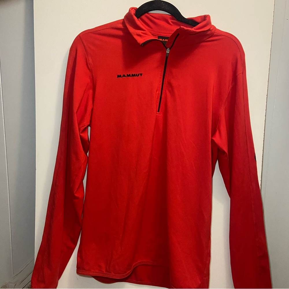 Men’s Red Mammut Medium Quarter Zip Birren 5 Pullover